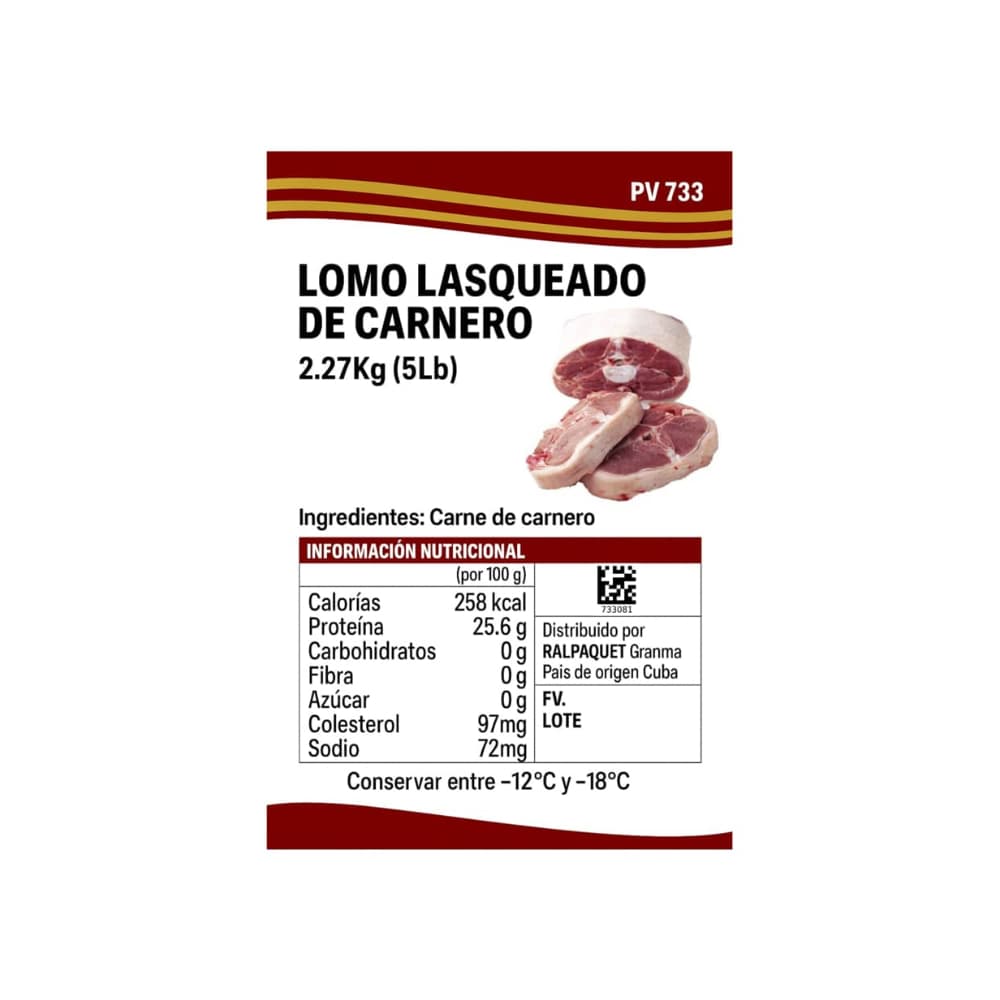 Lomo lasqueado de carnero Ralpaquet (2.27 kg / 5 lb) - Miniatura 2