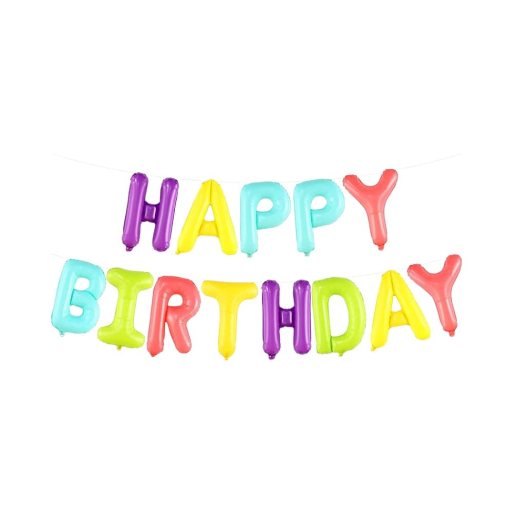 Cartel de Happy Birthday color arcoiris-16 pulgadas - Miniatura 2