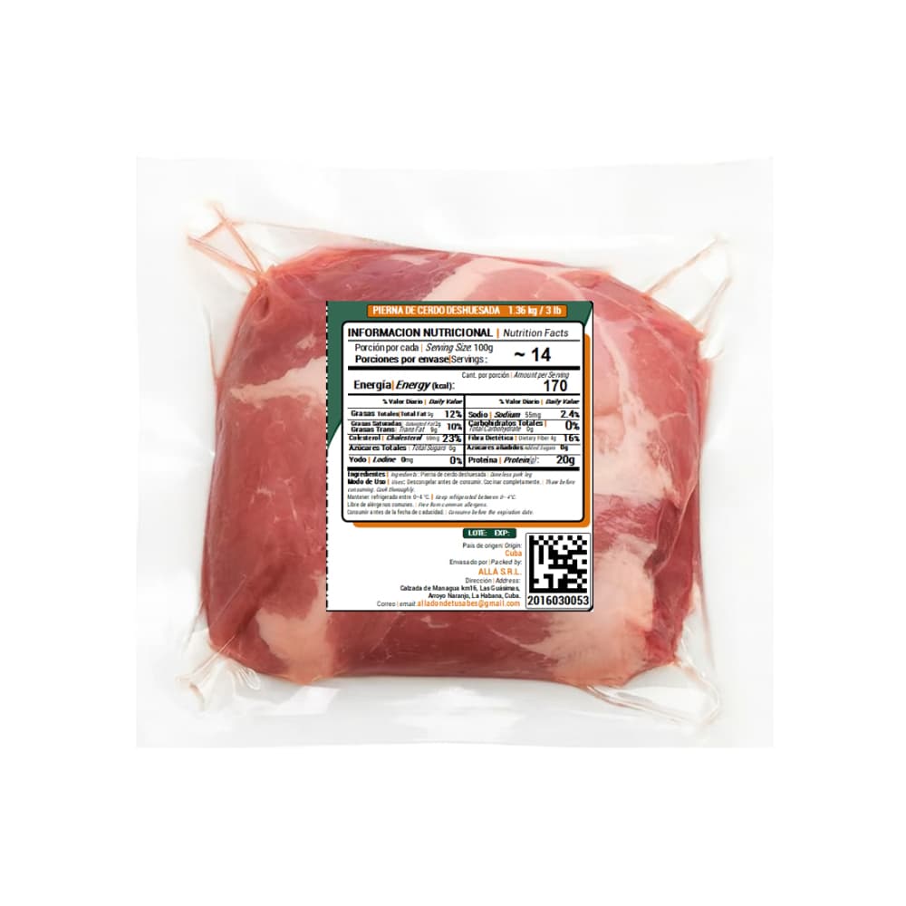 Pierna de cerdo deshuesada ALLÁ (1.36 kg / 3 lb) - Miniatura 3