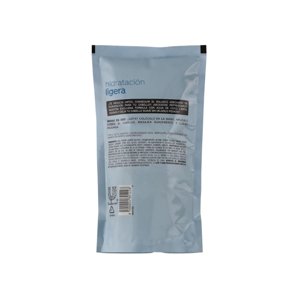 Champú y acondicionador hidratación ligera agua de coco Sedal 300 ml / 10.14 oz - Miniatura 2