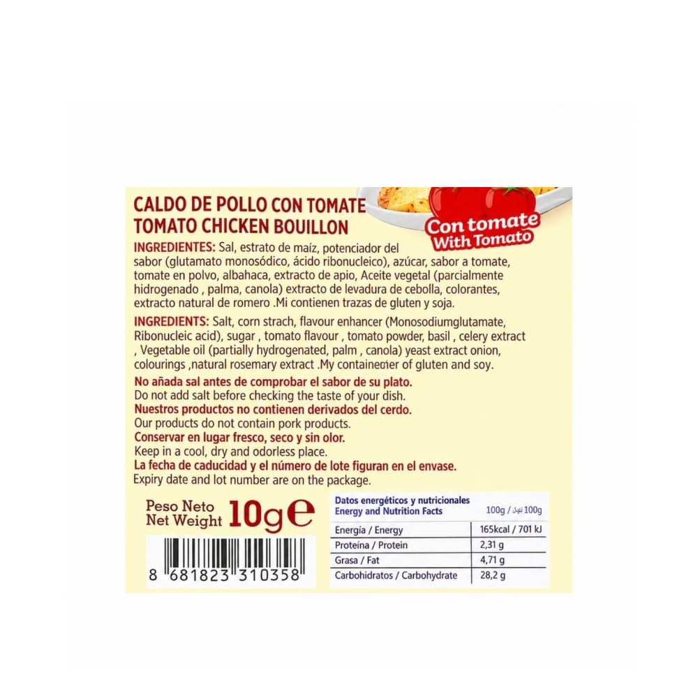 Caldo de pollo con tomate Tuti Tuti (10 g / 0.35 oz) - Miniatura 3
