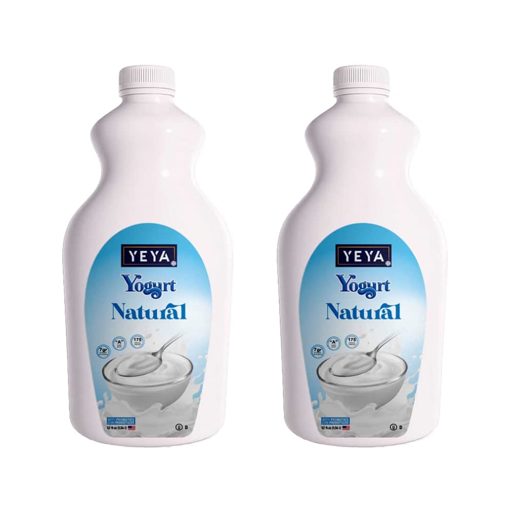 Yogurt natural con azúcar con probióticos Yeya (2 x 1.54 L) - Imagen 1