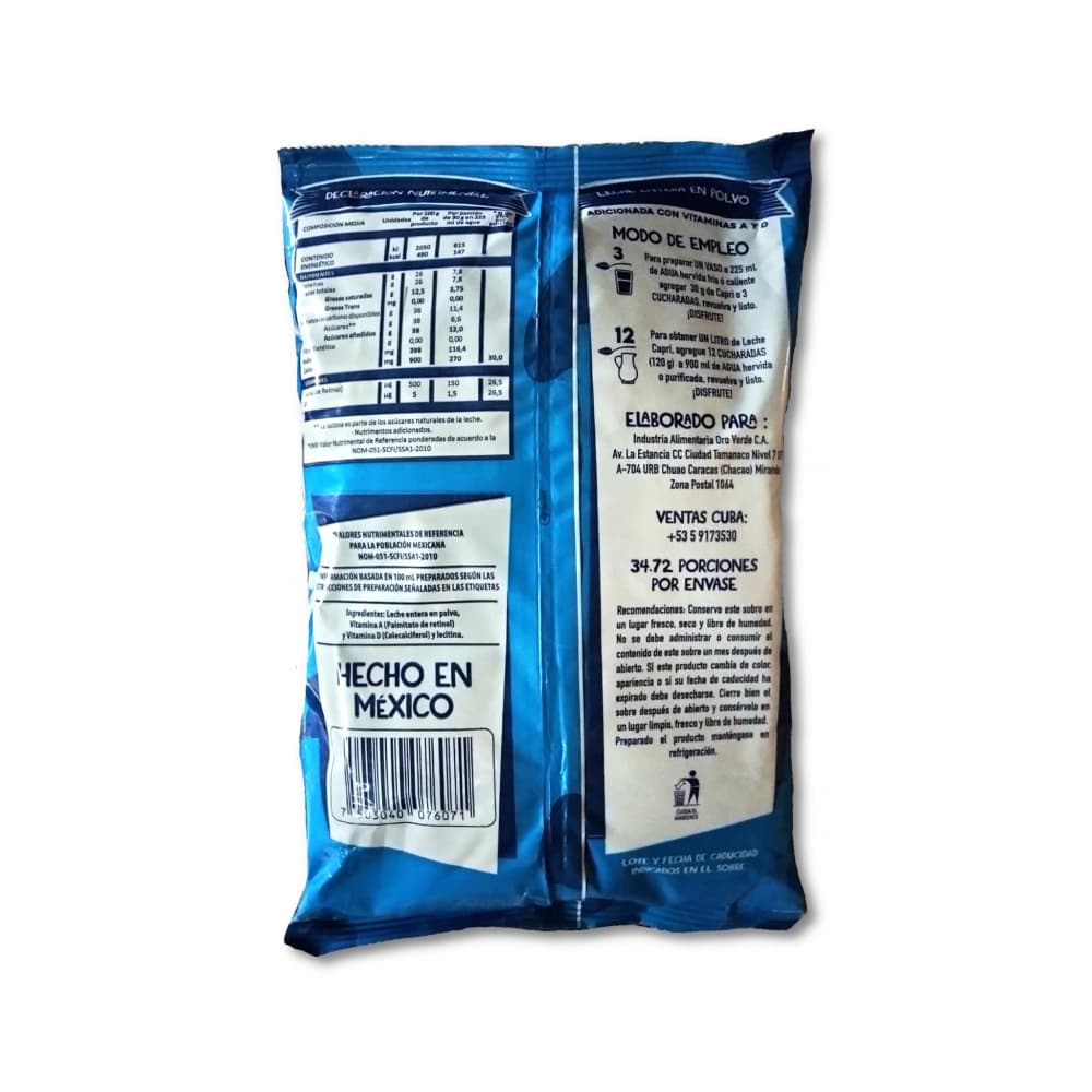 Leche en polvo entera Capri (1 kg / 2.2 lb) - Miniatura 2