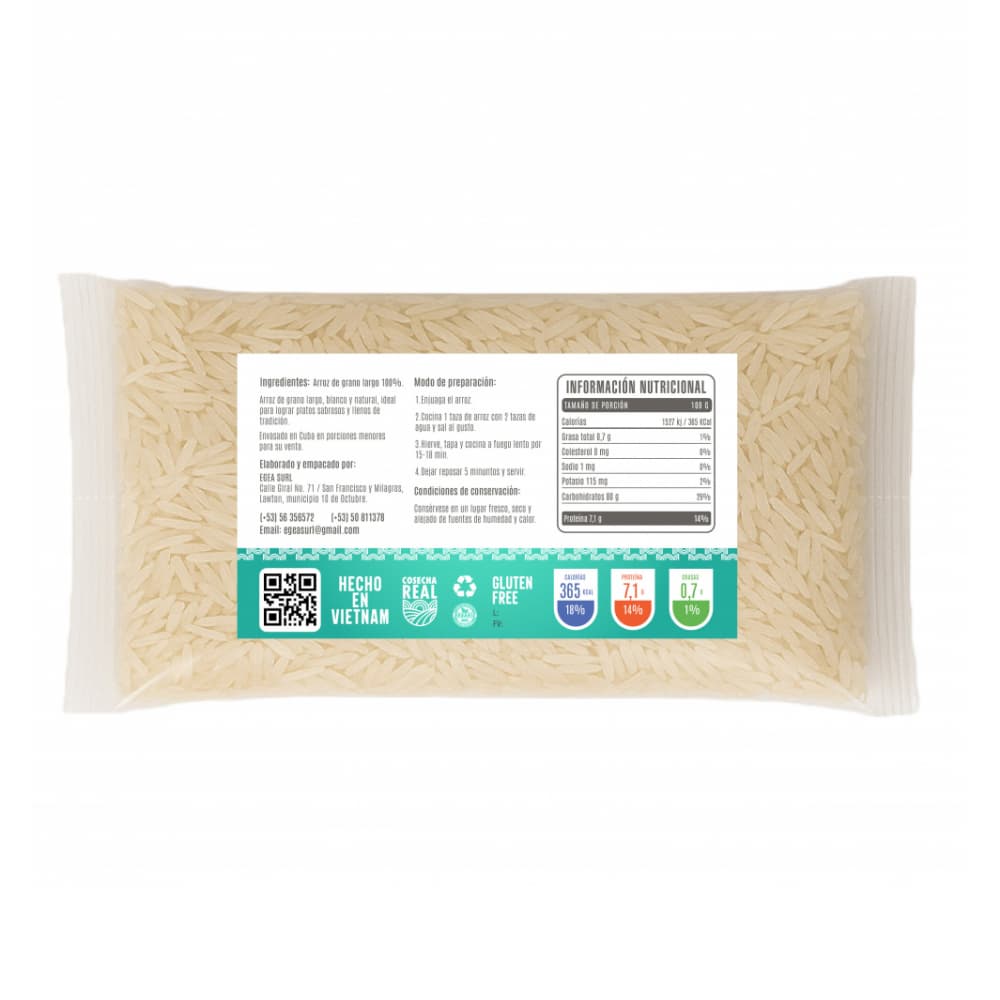 Arroz de grano largo Cosecha Real (8 x 500 g / 1.1 lb) - Miniatura 3