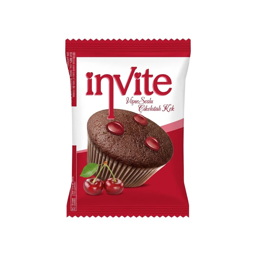 Pastel de chocolate relleno de crema de cereza Invite (25 g / 0.88 oz) - Miniatura 1