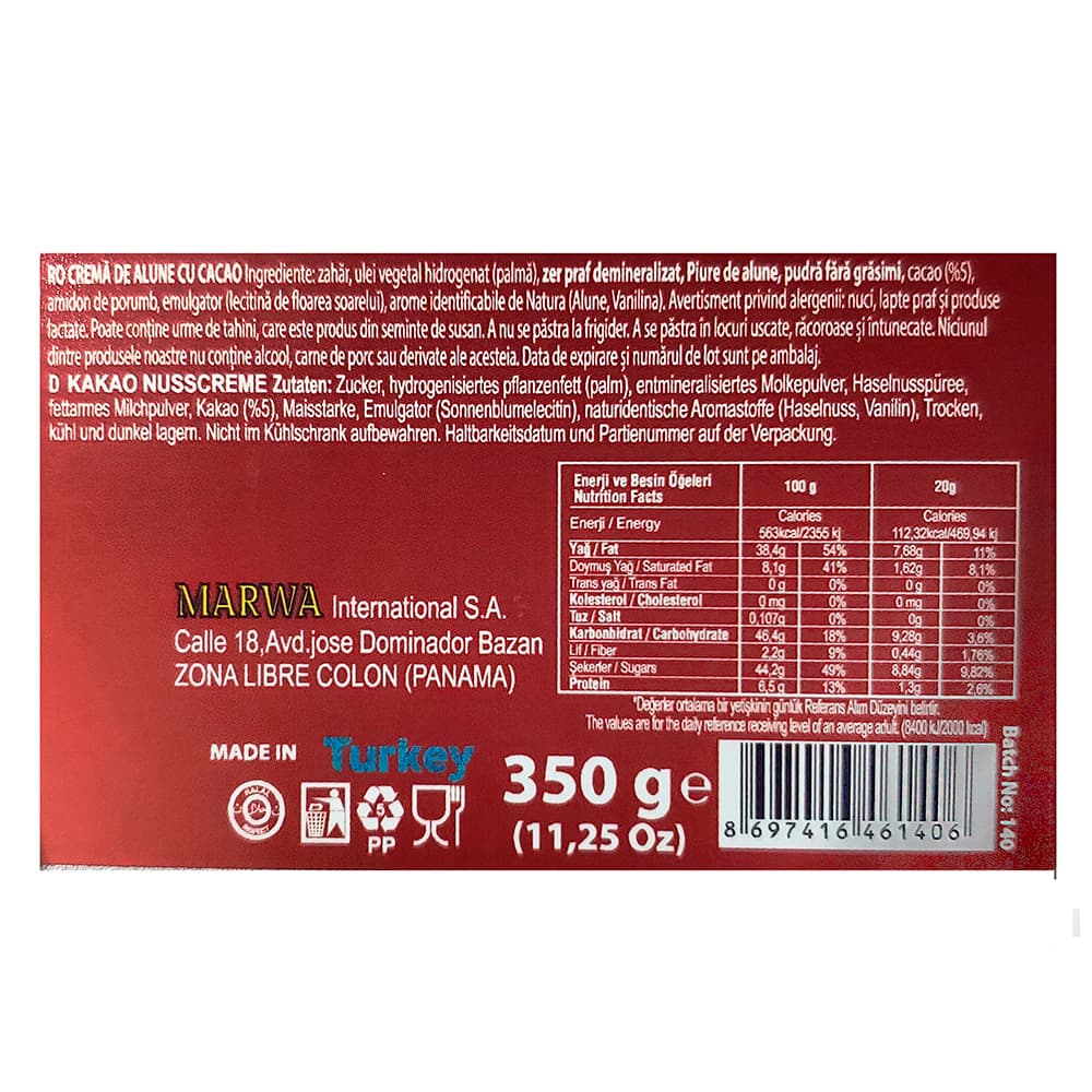 Crema de cacao con sabor a avellana Rayan (350 g / 11.25 oz) - Miniatura 4