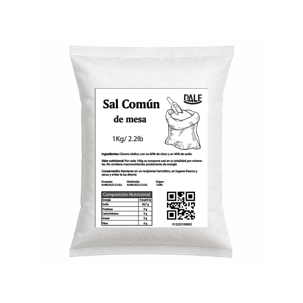 Sal común de mesa Dale (1 kg / 2.2 lb) - Miniatura 1