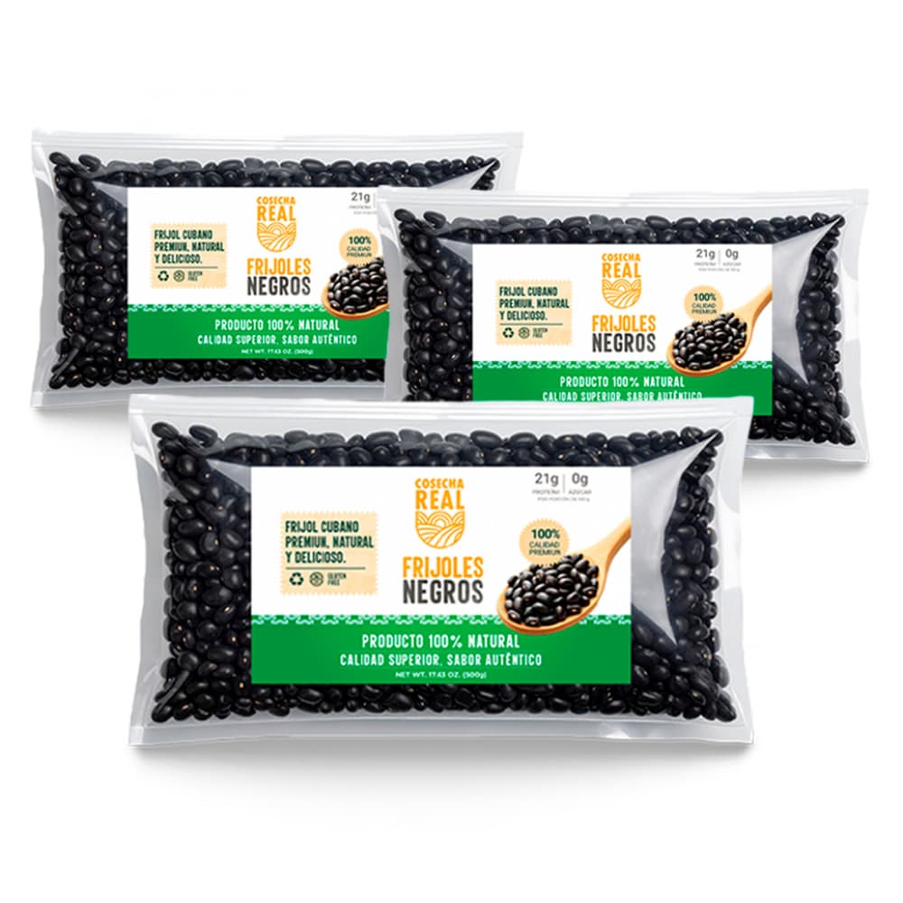 Frijoles negros Cosecha Real (3 x 500 g / 1.1 lb) - Imagen 1