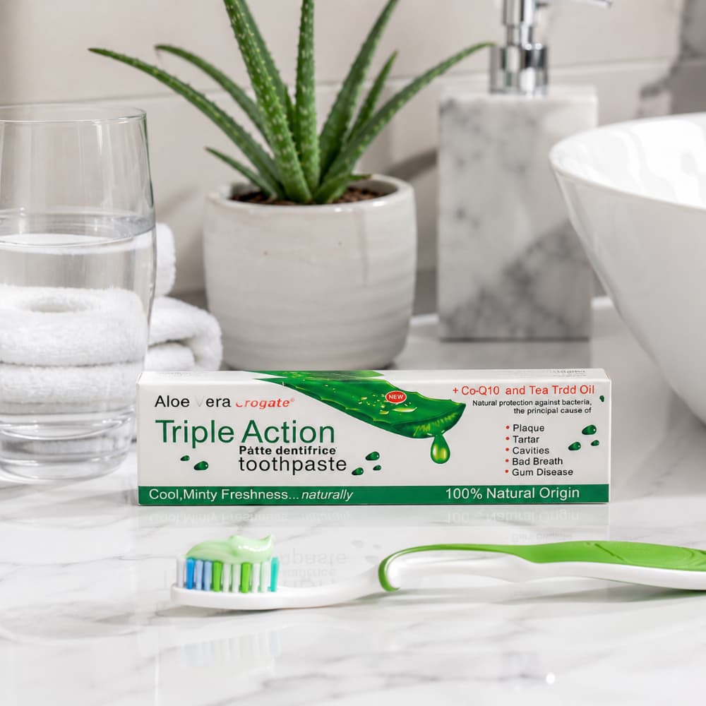 Pasta dental de aloe vera Crogate Triple Acción (100 g / 3.52 oz) - Miniatura 4