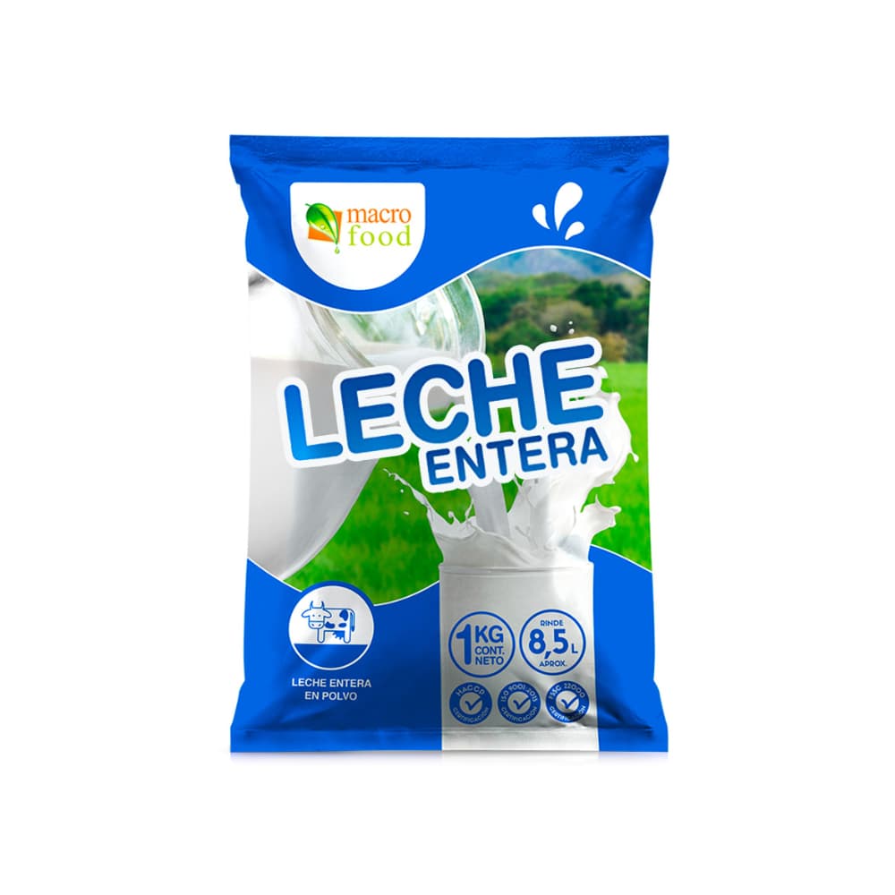 Leche entera en polvo Macro Food (1 kg / 2.2 lb) - Miniatura 1