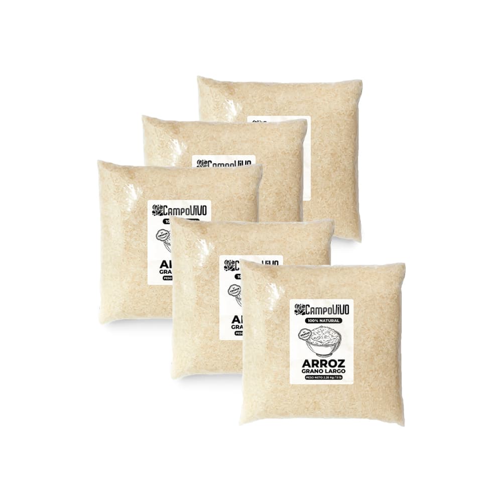 Arroz de grano largo Campo Vivo (5 x 2.26 kg / 5 lb) - Imagen 1