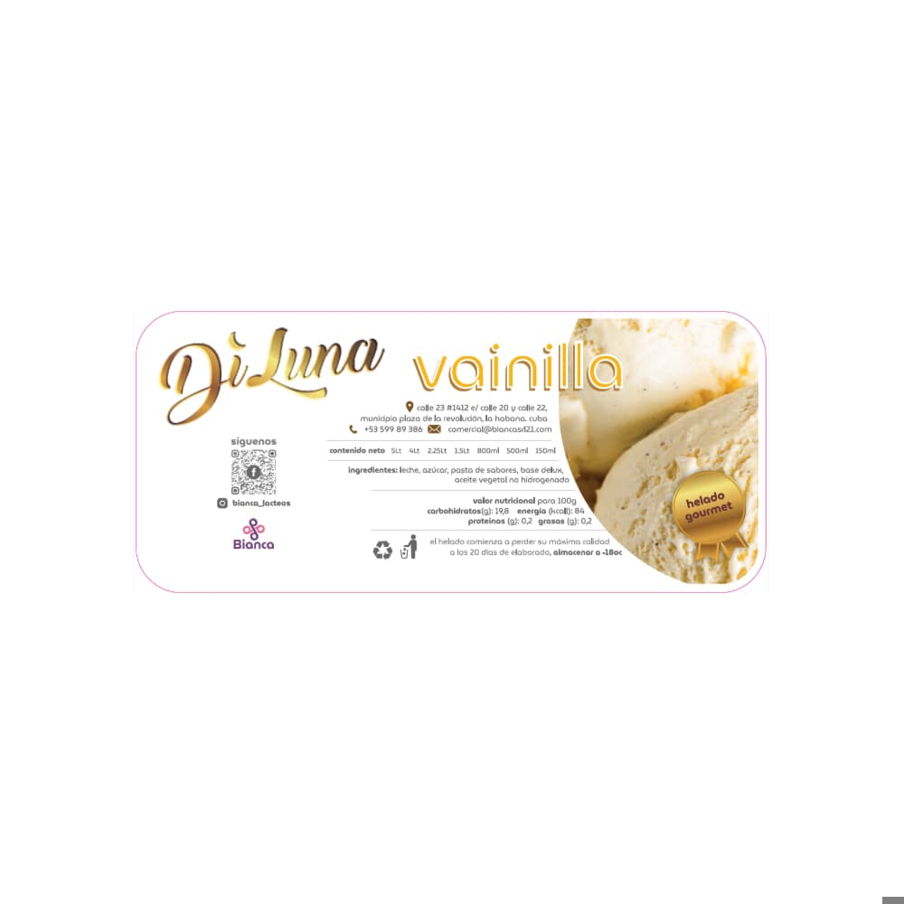 Helado Gourmet Artesanal de Dulce de Leche Diluna (1.5 L) - Miniatura 2