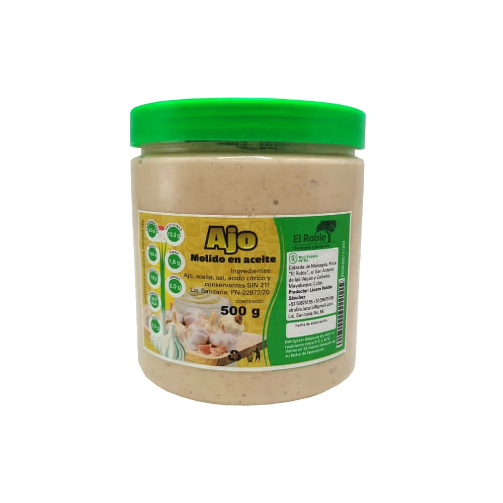 Ajo molido en aceite El Roble (500 g / 1.10 lb) - Miniatura 3