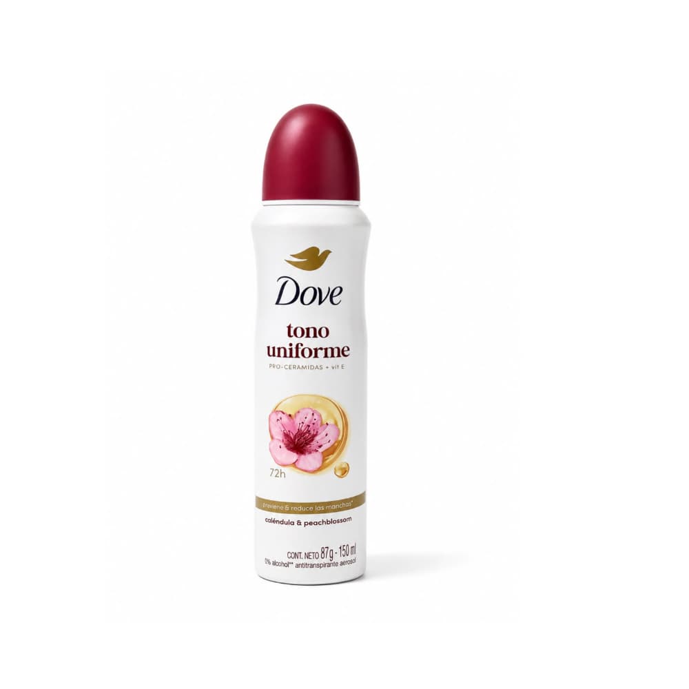 Desodorante antitranspirante en aerosol tono uniforme de caléndula y flor de melocotón Dove (150 ml) - Miniatura 1