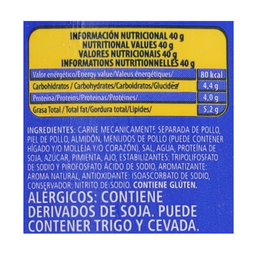 Mortadela de pollo congelada Confidence (1 kg / 2.2 lb) - Miniatura 3