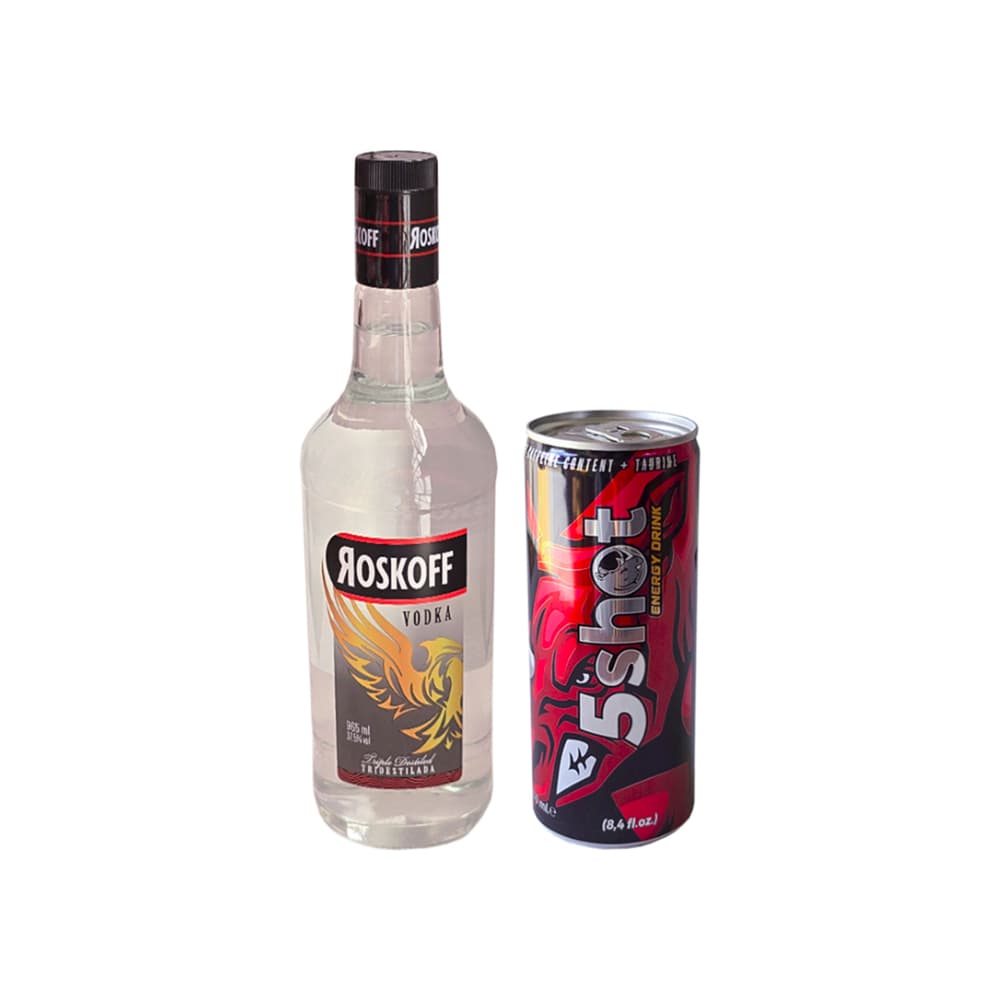 Vodka Roskoff + bebida energética 5shot - Imagen 1