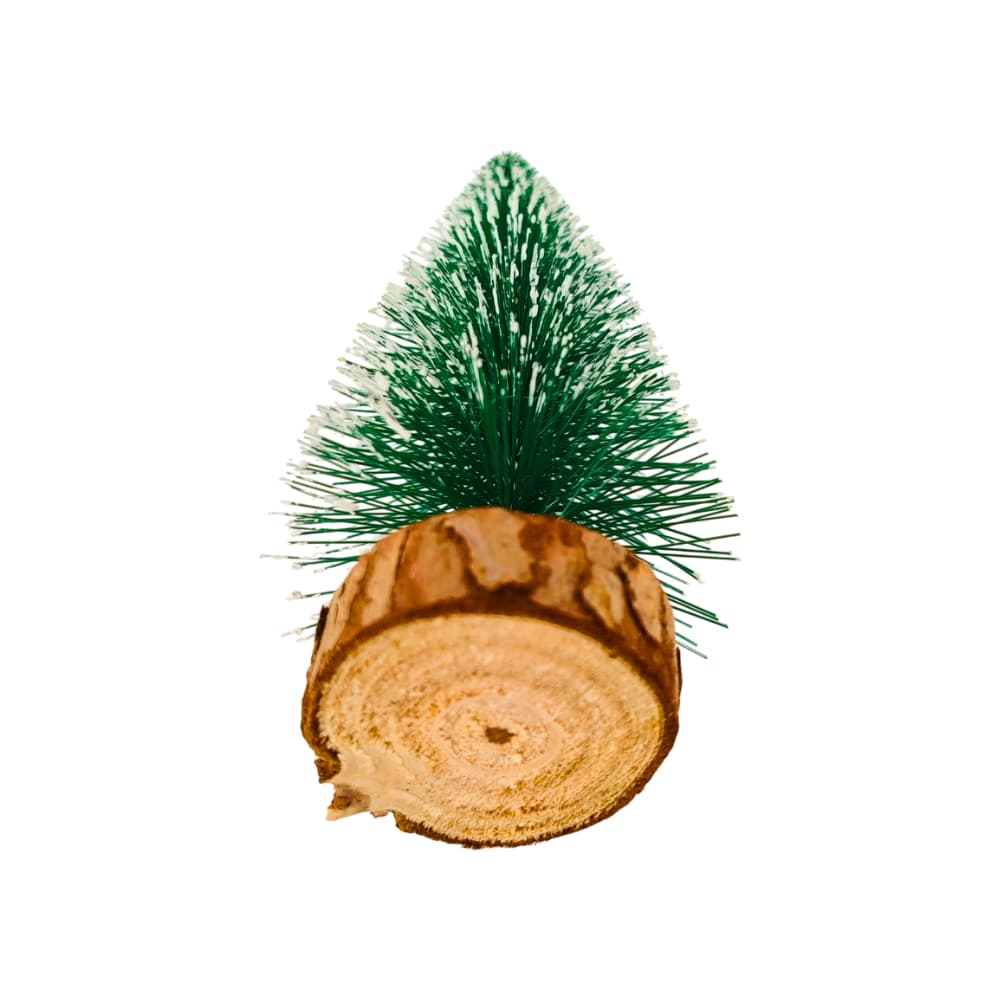 Mini árbol de navidad artificial con base de madera Tiara - Miniatura 3