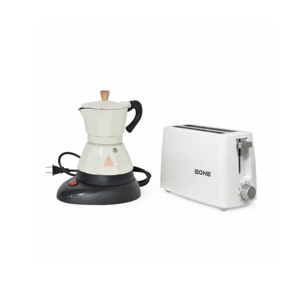 Combo Cafetera eléctrica 3 Tazas + Tostadora de pan de dos ranuras - Miniatura 1