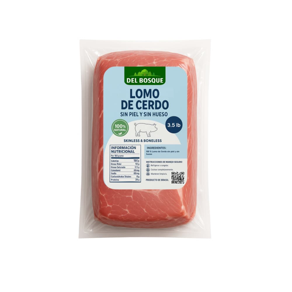 Lomo de cerdo sin piel y sin hueso Del Bosque (1.59 kg / 3.5 lb) - Imagen 1