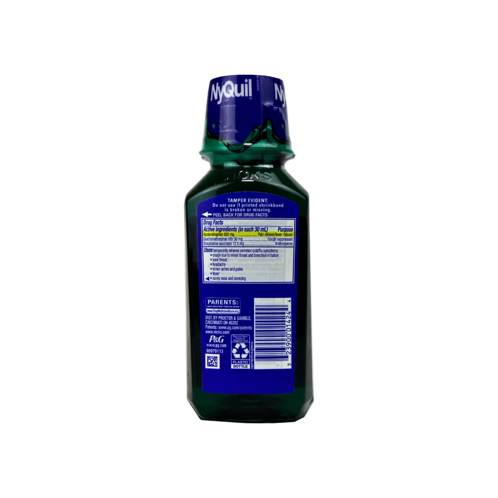 Resfriado y gripe acetaminofén-650 mg bromhidrato de dextrometorfano-30 mg succinato de doxilamina-12.5 mg NyQuil (236 ml / 8 fl oz) - Miniatura 2