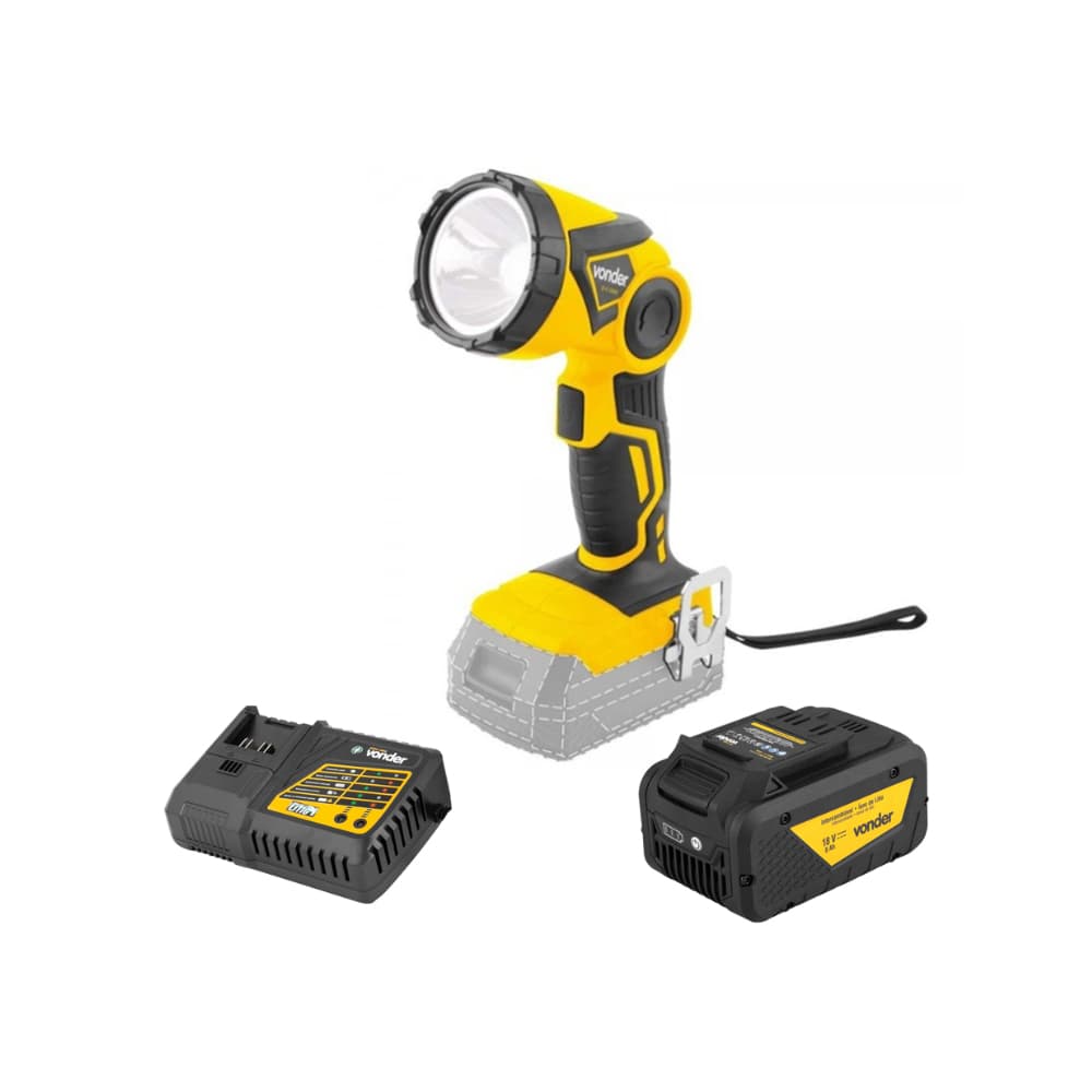 Linterna LED + Batería 18 V 8 Ah IBV1880 + Cargador de batería rápido de 18 V ICBV1806 Vonder - Imagen 1