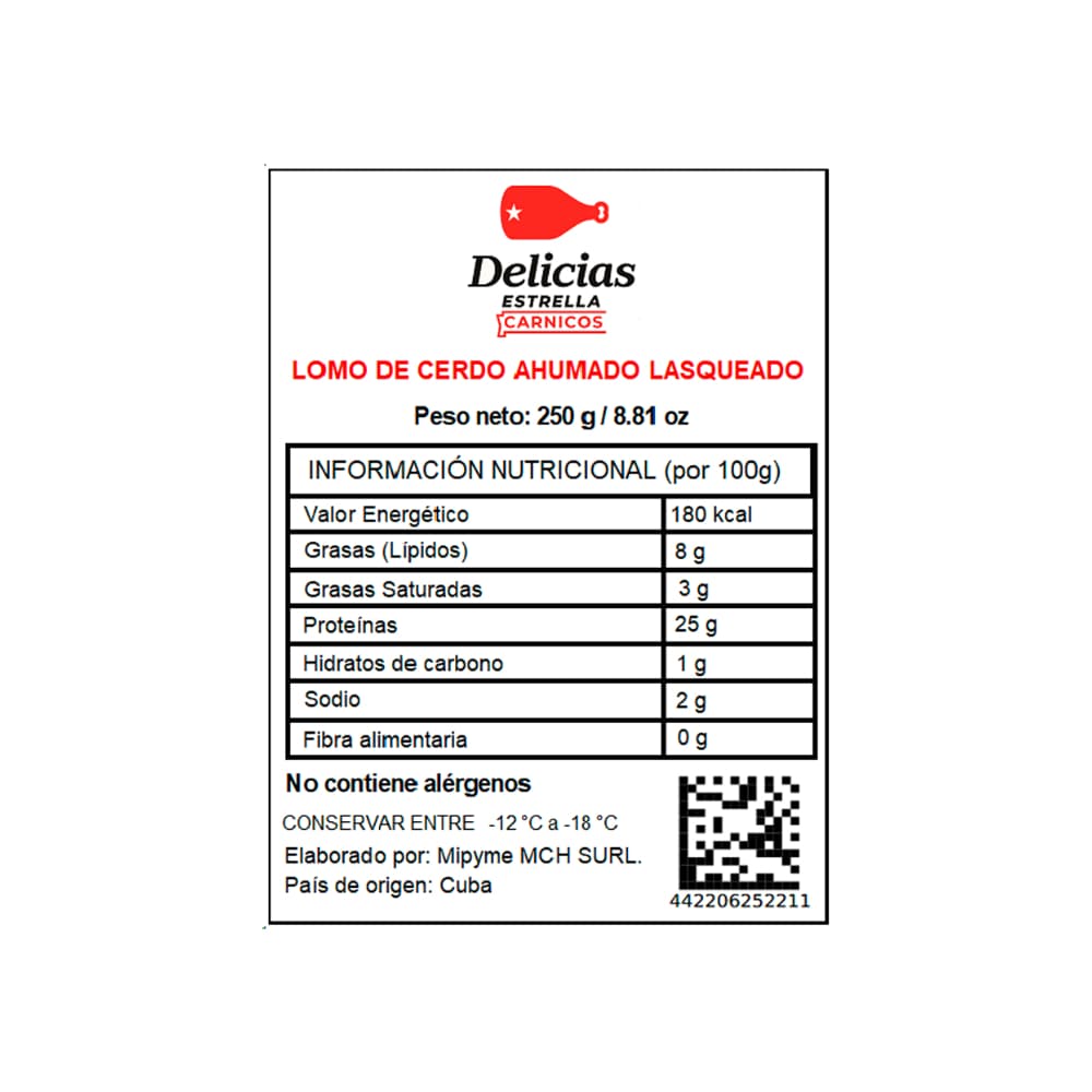 Lomo de cerdo ahumado lasqueado Delicias Estrella (250 g / 8.81 oz) - Miniatura 4