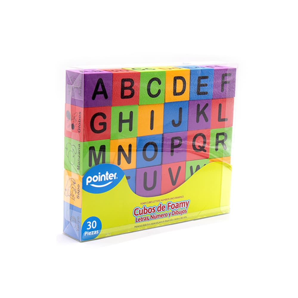 Juguete didáctico de 30 cubos de foamy con figuras y letras Pointer - Imagen 1