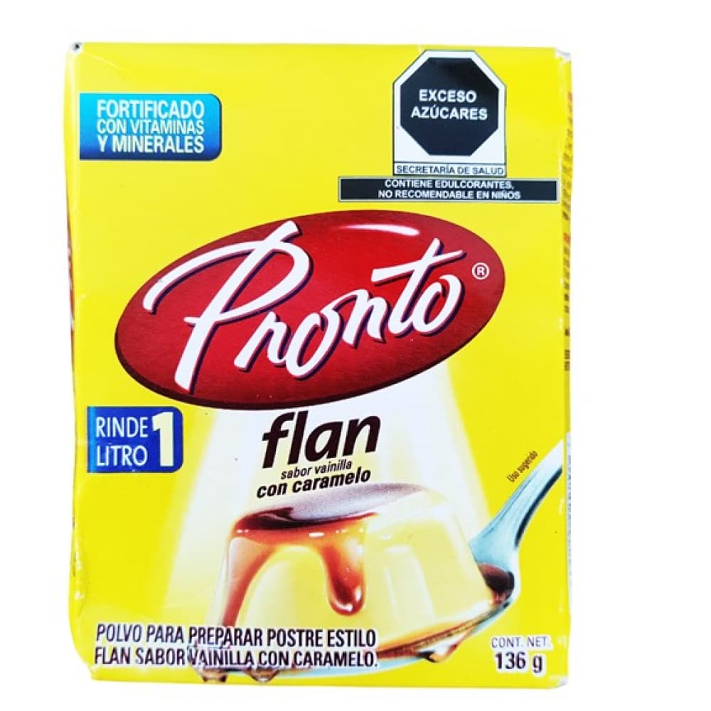 Polvo para preparar flan sabor vainilla con caramelo Pronto (136 g / 4.79 oz) - Imagen 1