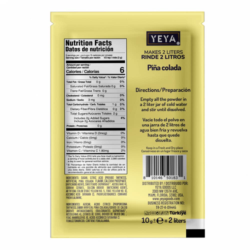 Refresco instantáneo sabor piña colada  Yeya (10 x 10 g) - Miniatura 3