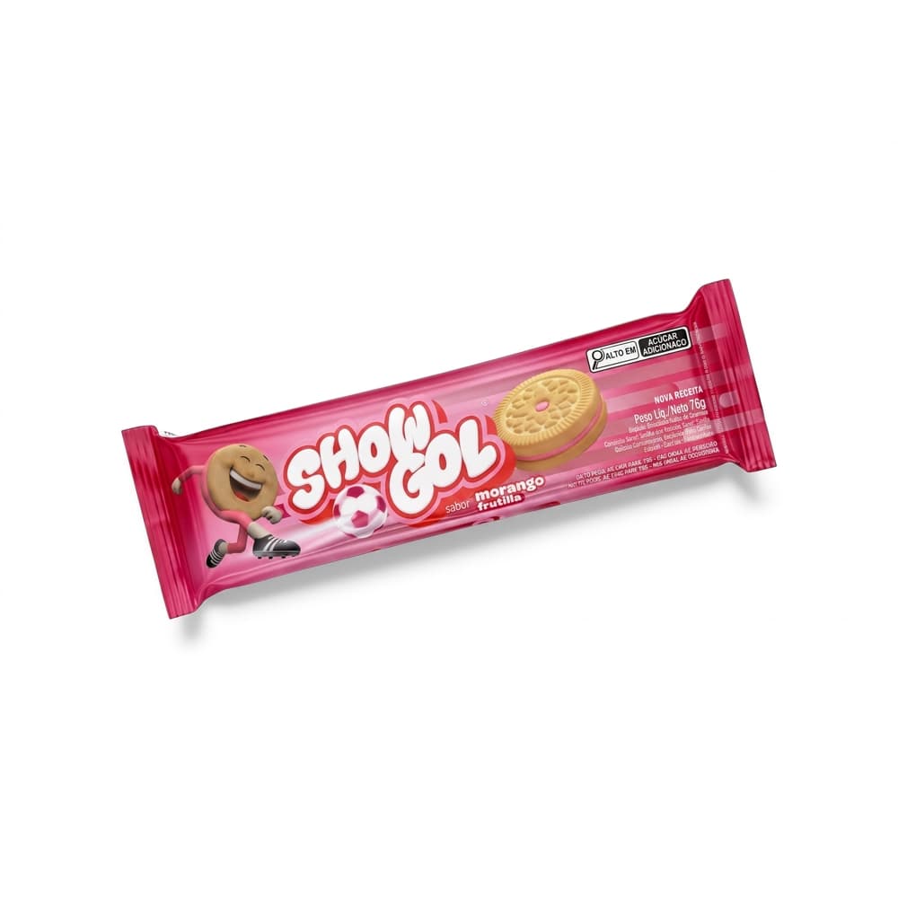 Galletas de vainilla rellenas con crema sabor a fresa Show Gol (6 x 76 g / 2.68 oz) - Miniatura 2