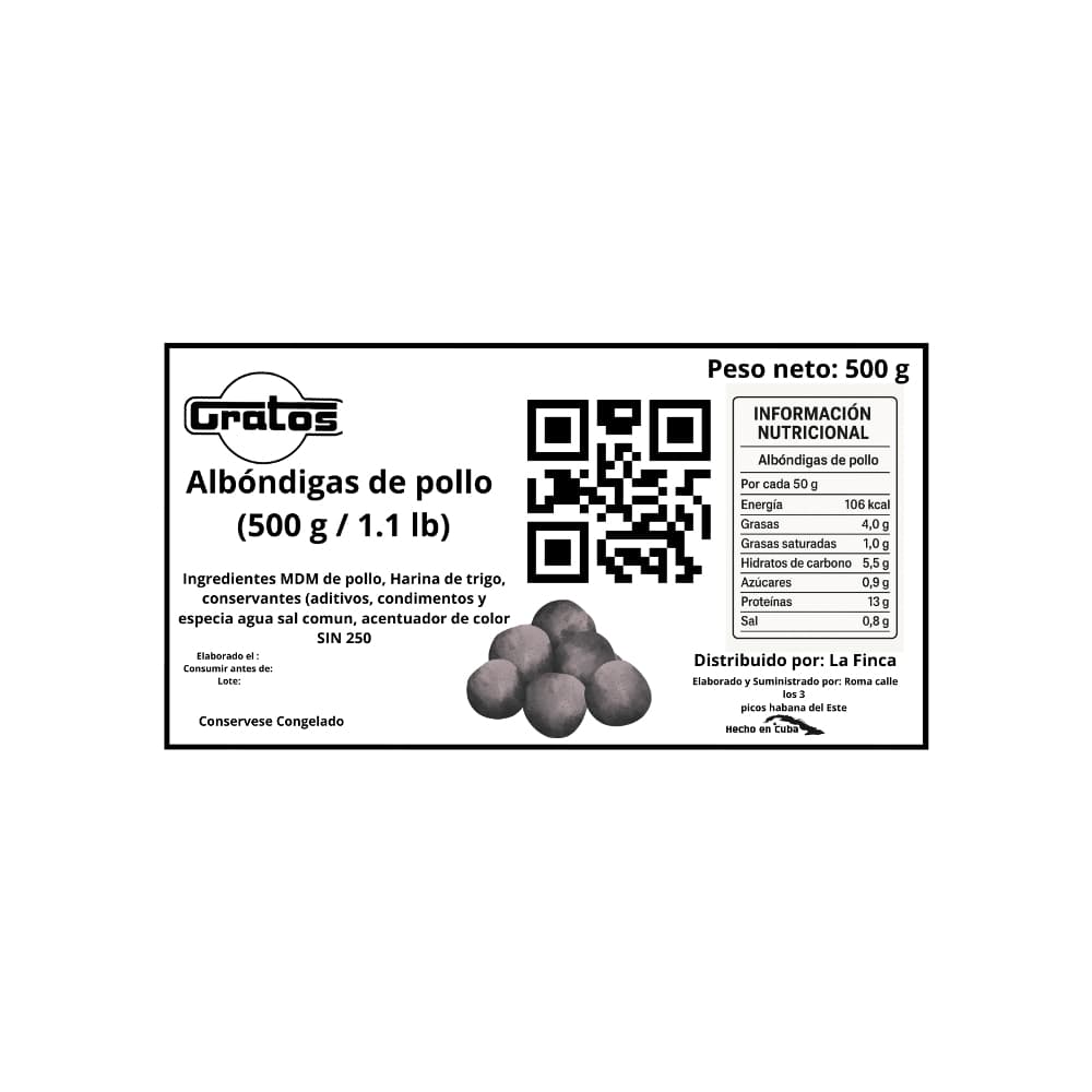 Albóndigas de pollo Gratos (500 g / 1.1 lb) - Miniatura 3