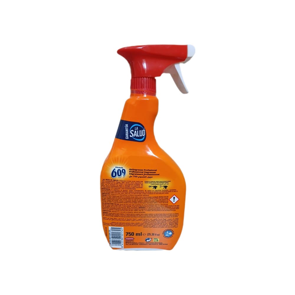 Quitagrasas profesional fórmula 609 La Salud (750 ml)+Esponja de fregar Yaqi (3 U)+Estropajo de fibra para cocina Hada (10 U) - Miniatura 2