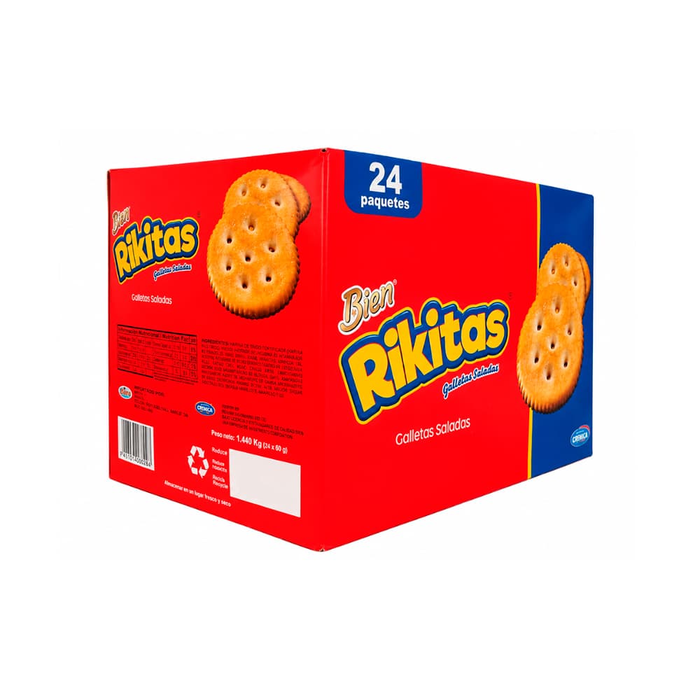 Caja de galletas saladas Bien Rikitas Cremica (24 x 60 g / 2.1 oz) - Miniatura 4