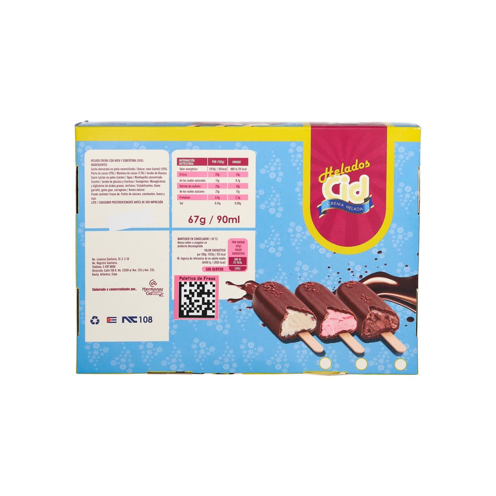 Paleta de helado sabor fresa con cubierta de chocolate CID (4 U) - Miniatura 4