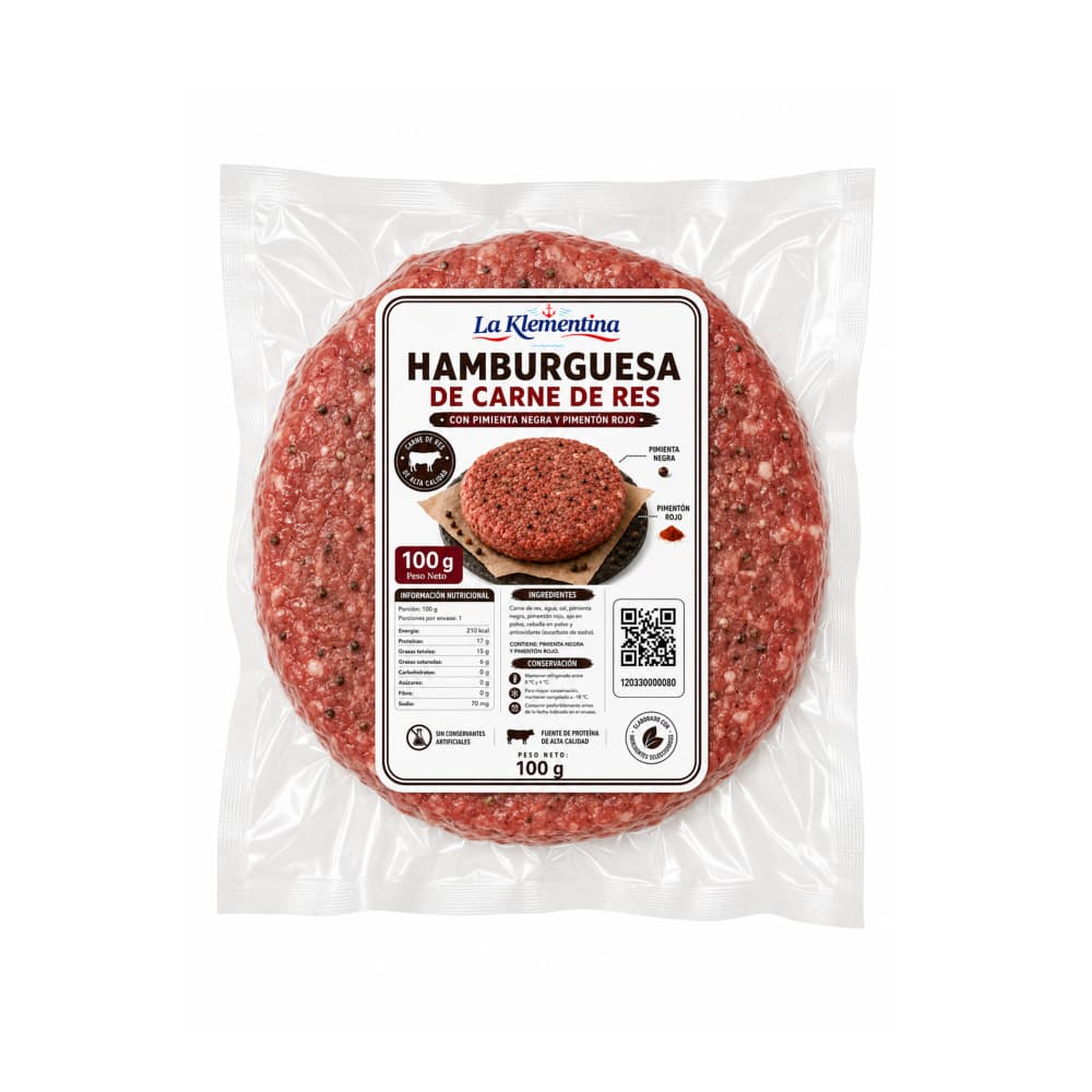 Hamburguesa de res La Klementina (100 g / 3.52 oz) - Miniatura 1