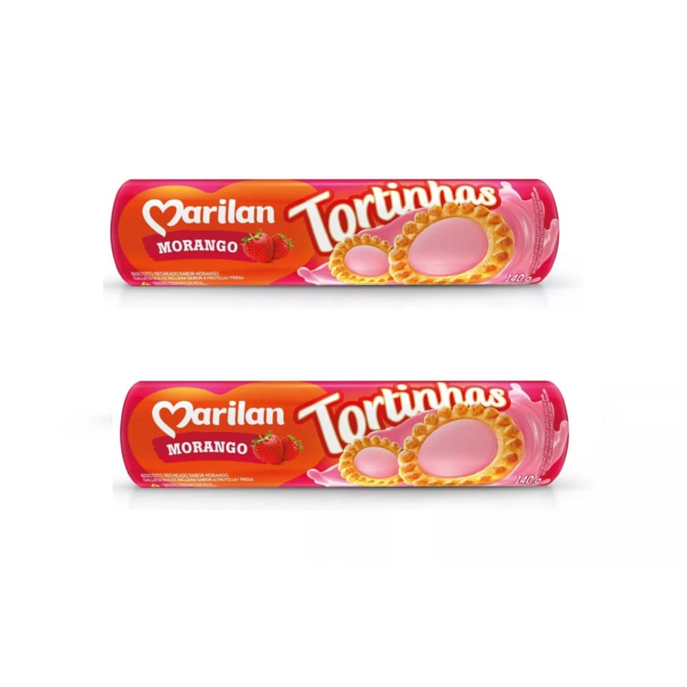 Galleta dulce con relleno sabor a fresa Tortinhas Marilan (2 x 140 g / 4.94 oz) - Miniatura 1