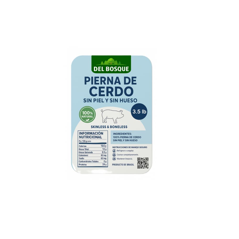Pierna de cerdo sin piel y sin hueso Del Bosque (1.59 kg / 3.5 lb) - Miniatura 3