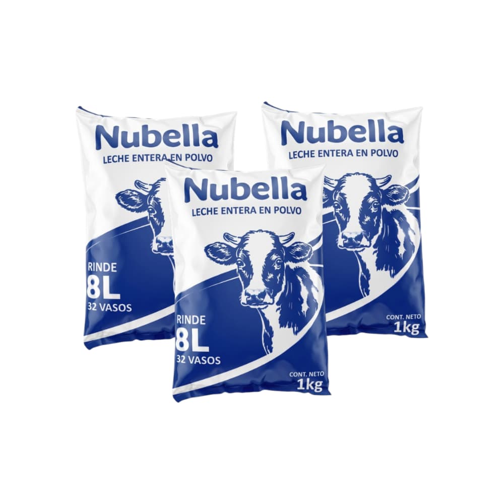 Leche en polvo entera Nubella (3 x 1 kg / 2.2 lb) - Imagen 1