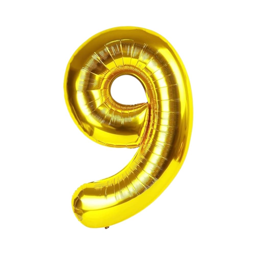 Globo dorado Número 9 Balloon (32 pulgadas) - Miniatura 2