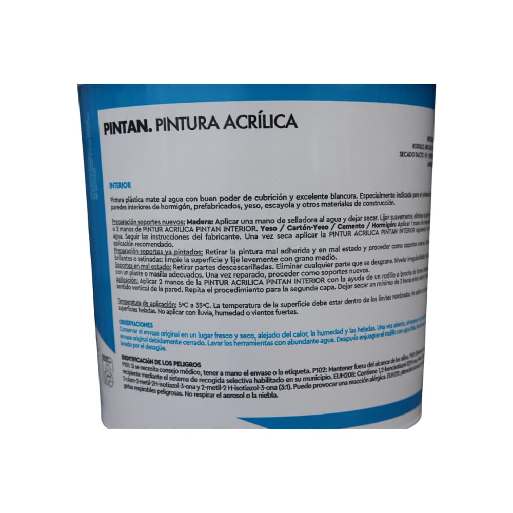 Pintura acrílica interior color blanco Pintan (15 L) - Miniatura 3