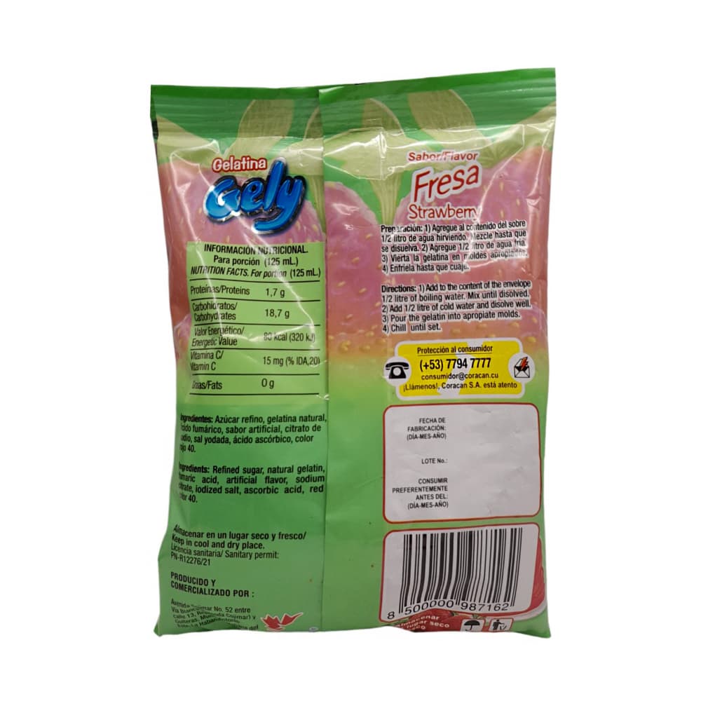 Gelatina sabor fresa Gely (170 g / 6 oz) - Miniatura 2