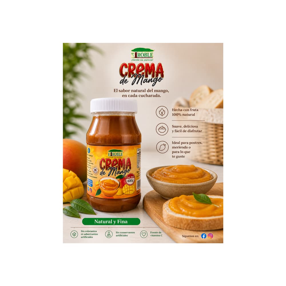 Crema de mango El Roble (600 g / 1.32 lb) - Miniatura 5