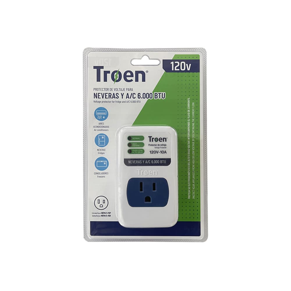Protector de voltaje de 120 V / 10 A para neveras y climas de hasta 6000 Btu Troen - Miniatura 1