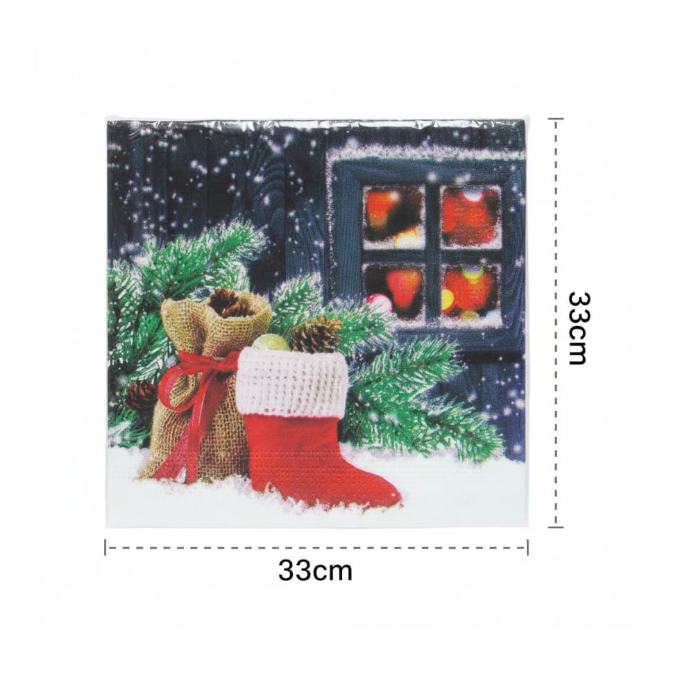 Juego de servilletas de 3 capas decorado bota de navidad Casa y Menaje (20 U) - Miniatura 2