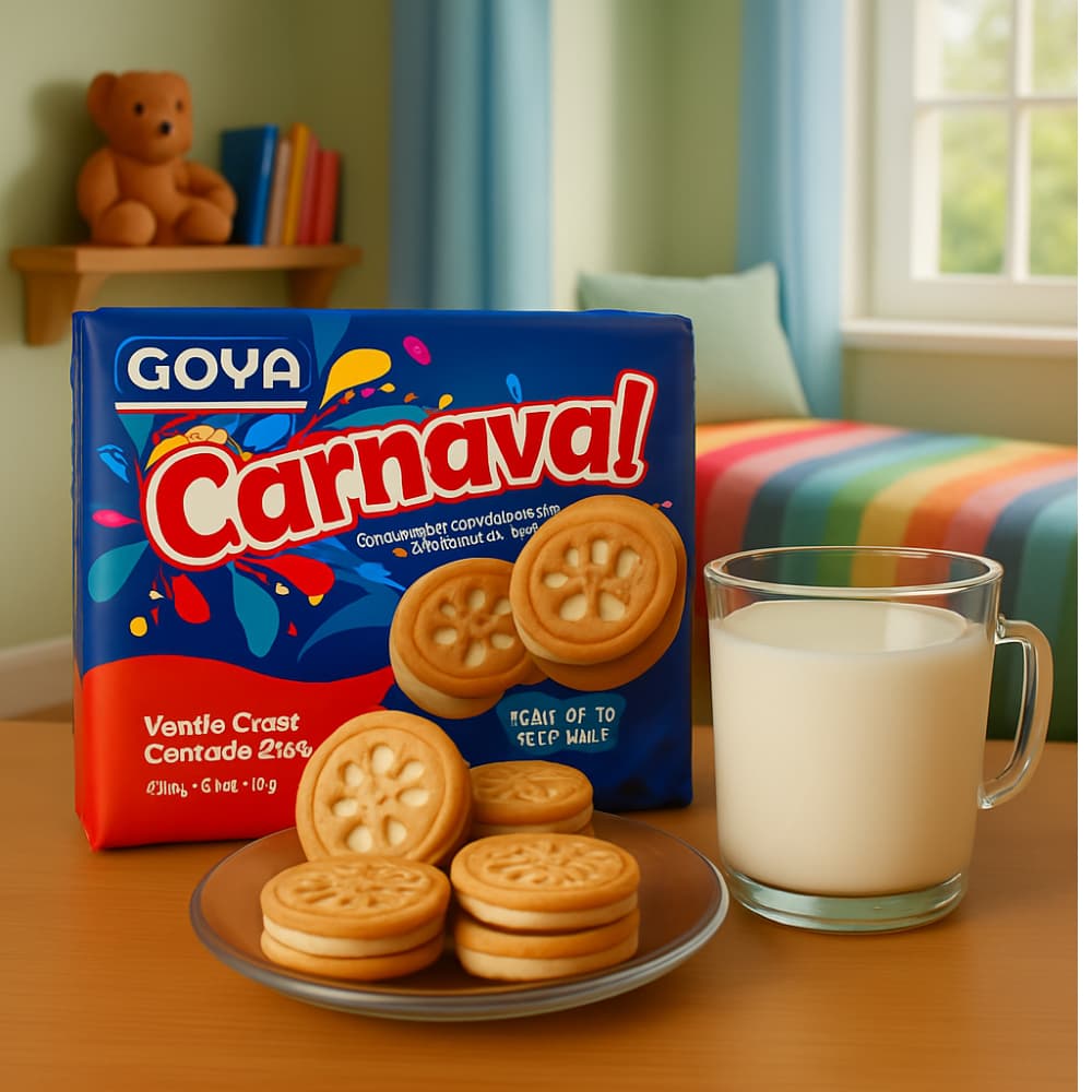 Galletas de chocolate rellenas con crema sabor a vainilla Carnaval Goya (403 g / 14.2 oz) - Miniatura 3