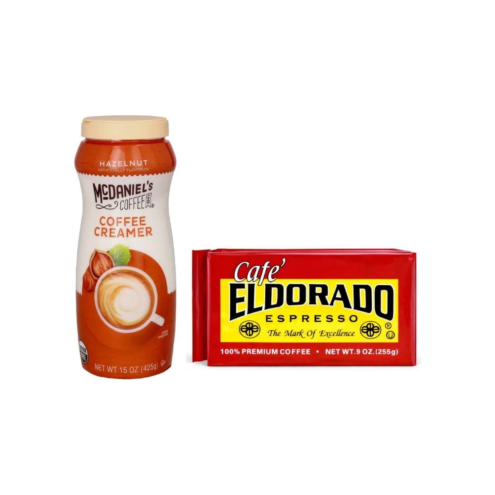 Café espresso El Dorado (255 g / 9 oz) + Crema para café sabor avellana McDaniel's Coffee (425 g / 15 oz) - Miniatura 1