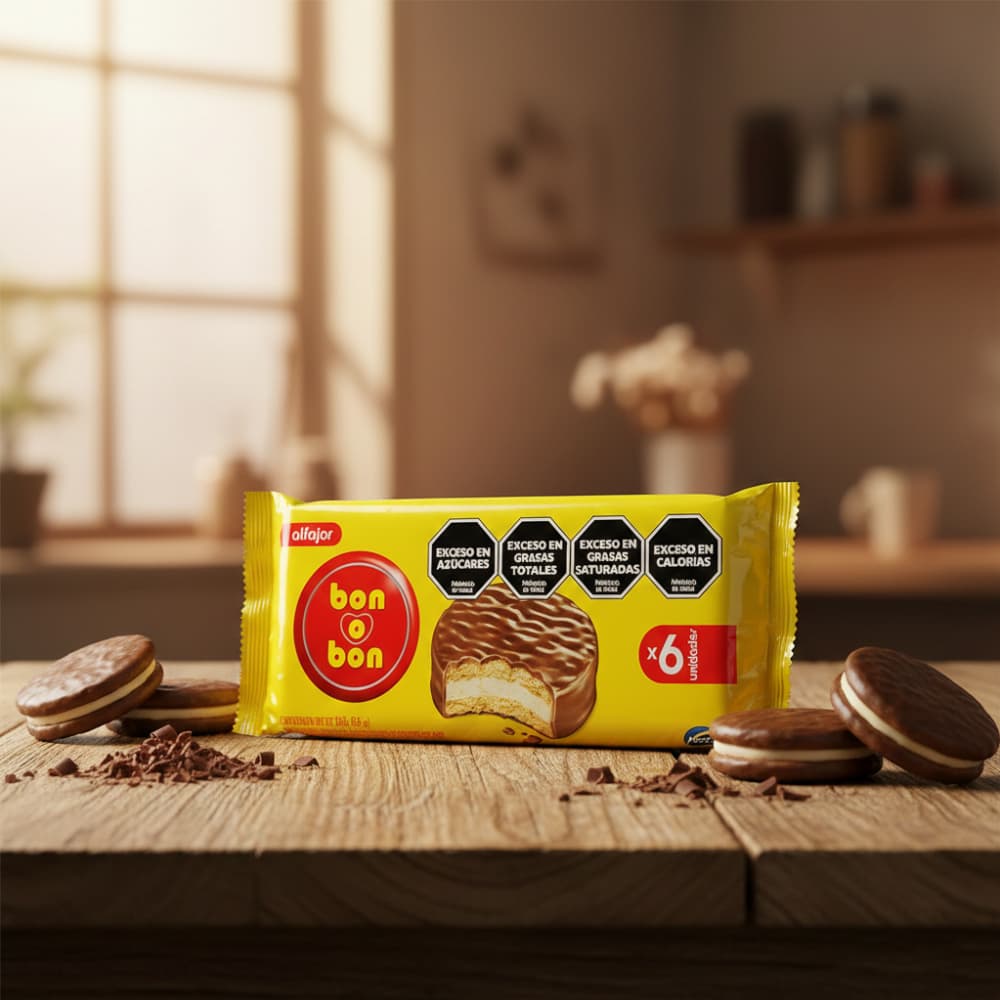 Alfajor de chocolate con leche relleno con crema de maní Bon o Bon Arcor (240 g / 8.5 oz) - Miniatura 5