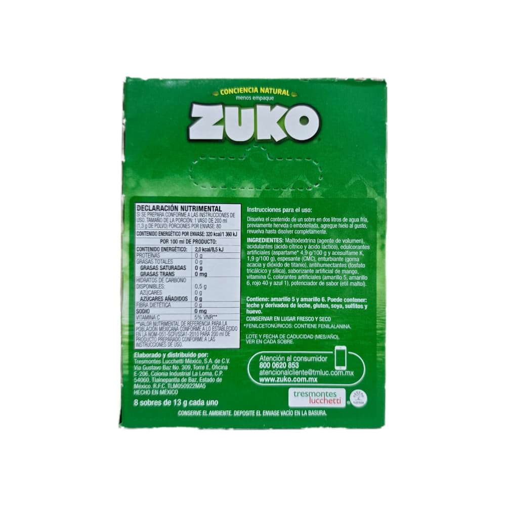 Refresco instantáneo sabor mango Zuko (104 g / 3.67 oz) - Miniatura 4