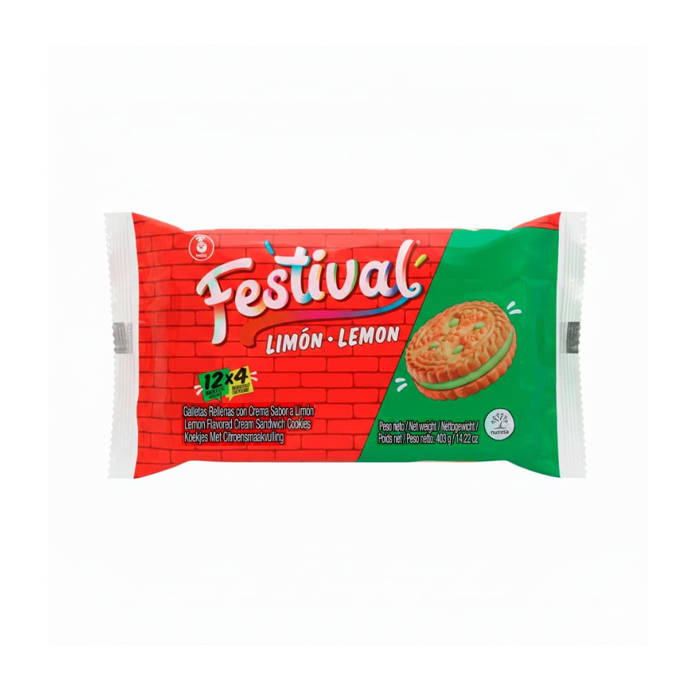 Galletas dulces rellenas con crema sabor limón Festival (403 g / 14.2 oz) - Imagen 1