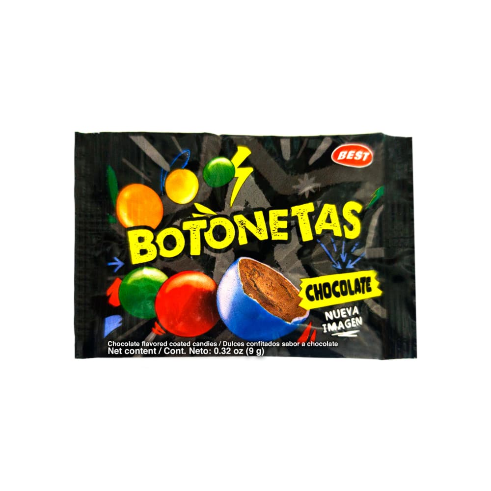 Dulces confitados sabor a chocolate Botonetas Best (9 g) - Imagen 1